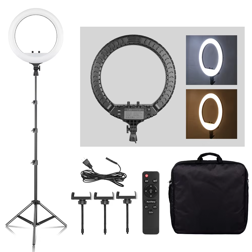 مصباح حلقي LED بقطر 18 بوصة مع - مراجعة Photography Lighting Description وسعره