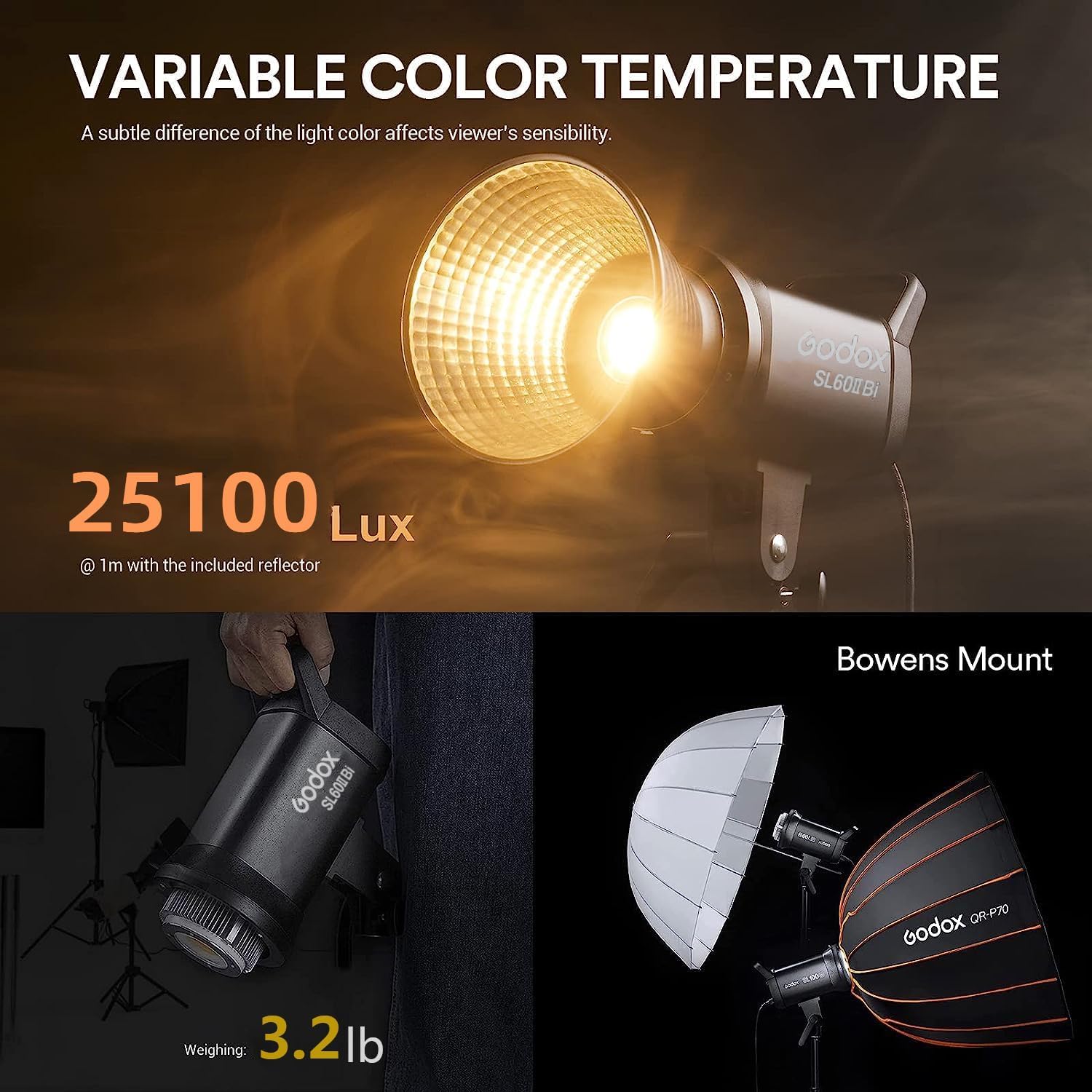 ضوء فيديو LED ثنائي اللون Godo - مراجعة Photography Lighting Description وسعره
